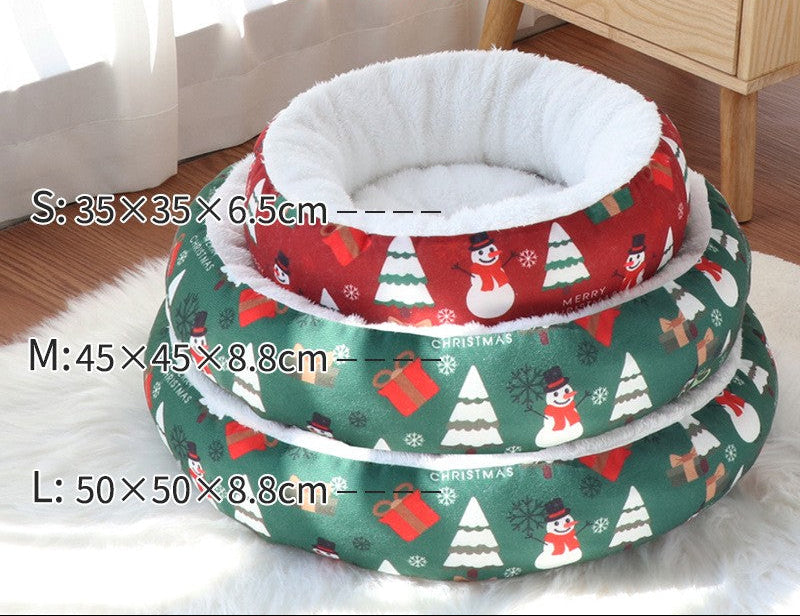Round Christmas Themed Bed